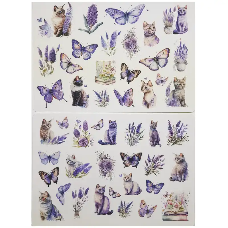 برچسب مدل Cats and Butterflies طرح بولت ژورنال و اسکرپ بوک کد 53 بسته 2 عددی