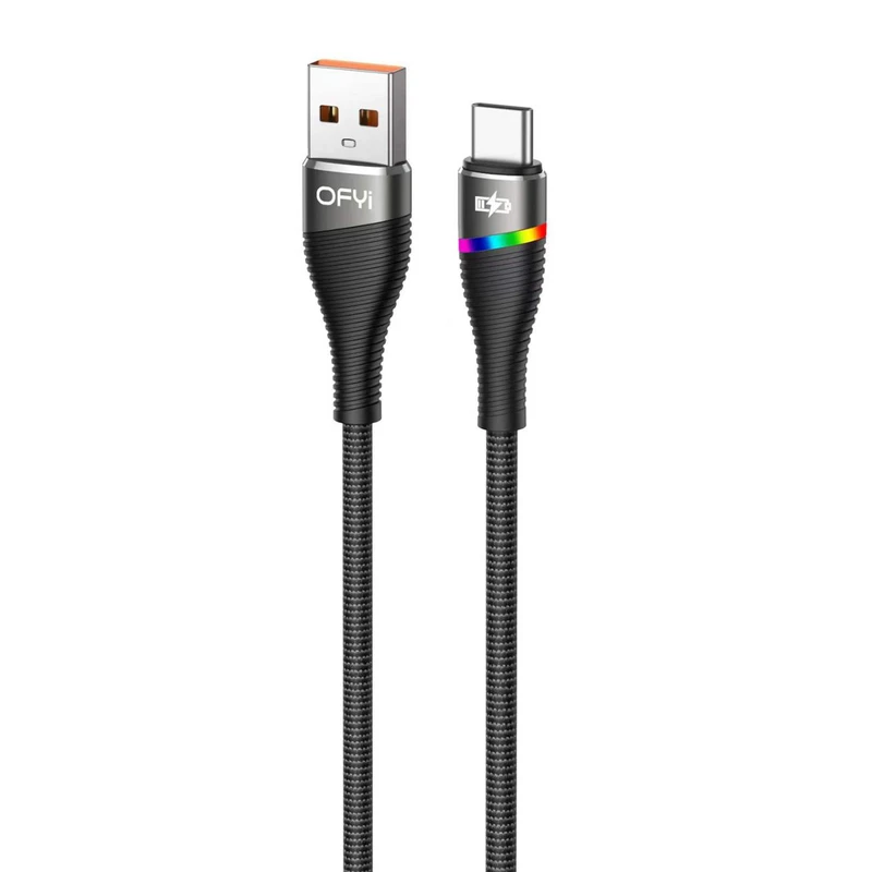 کابل تبدیل USB به USB-C اوفی مدل CA-09T LED 6A طول 1.2 متر