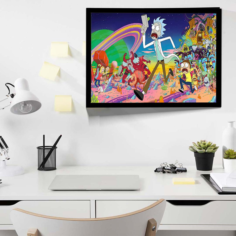 تابلو یاسین دکوراتیو مدل انیمیشن Rick & Morty کد F127