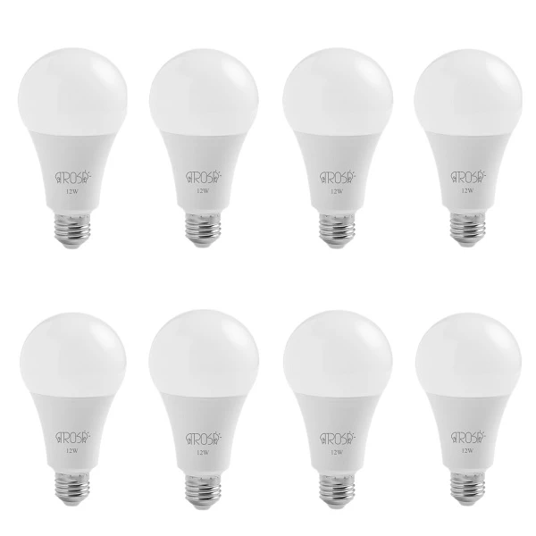 لامپ ال ای دی 12 وات آتروسا مدل حبابی پایه E27 مجموعه 8 عددی