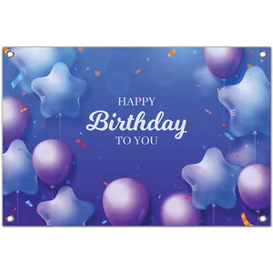 بنر تولد مدل بادکنک آبی و بنفش کد 242-100x150