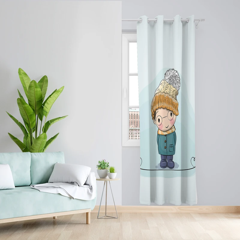 پرده طرح کودک مدل مخمل پانچی کد  L 303R Z سایز 140x200 سانتی متر