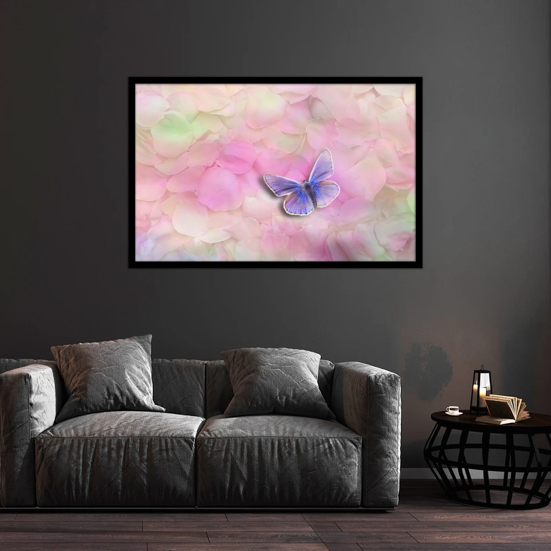 تابلو بکلیت طرح هنری مدرن گل و پروانه  مدل B-bu2037