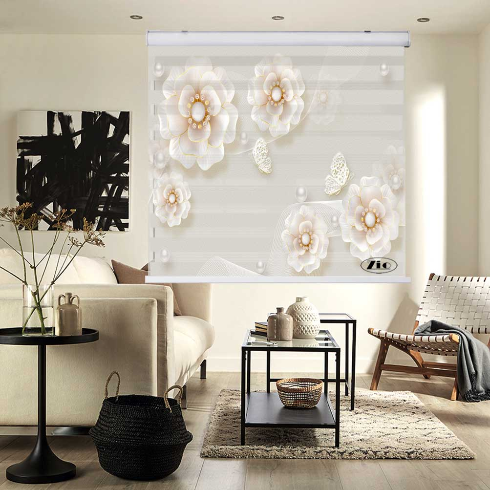 پرده زبرا زیو کد 3D1348 سایز 150x150 سانتی متر