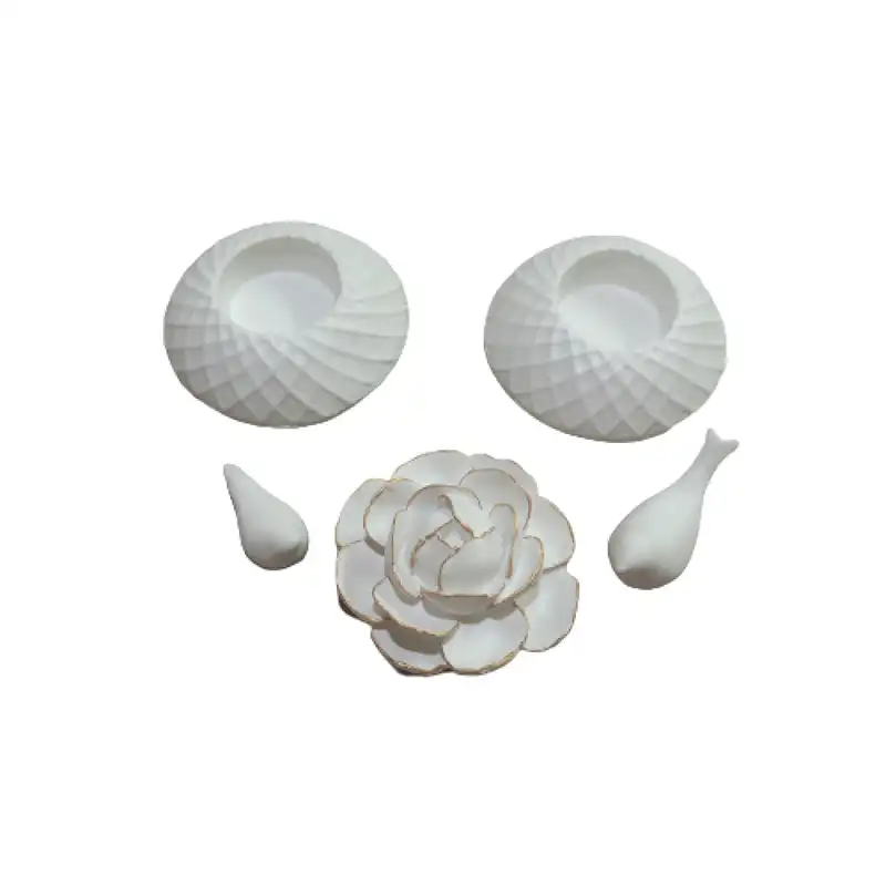 ست 5 تکه جاشمعی و جاعودی مدل گل و کبوتر