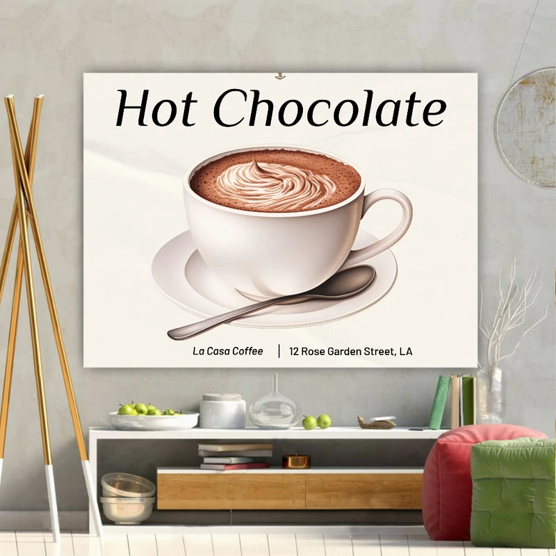  تابلو بوم طرح مخمل فنجان مدل هات چاکلت(2) کد GR1325