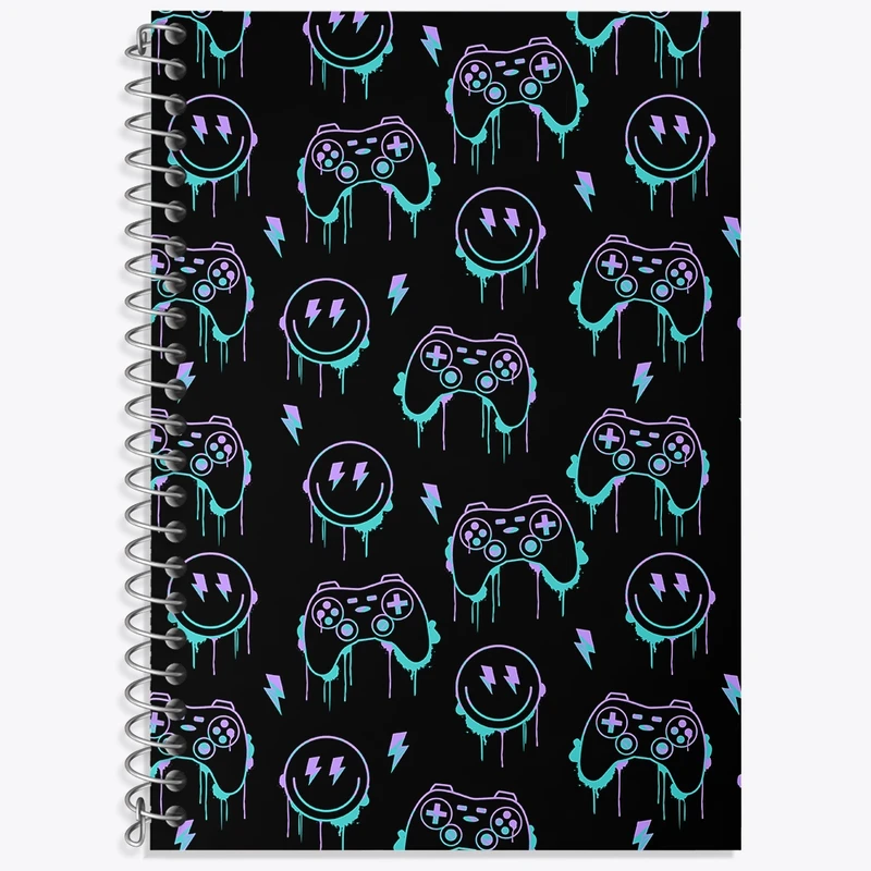 دفتر زبان 50 برگ خندالو مدل سه خط طرح گیم و بازی کد N567