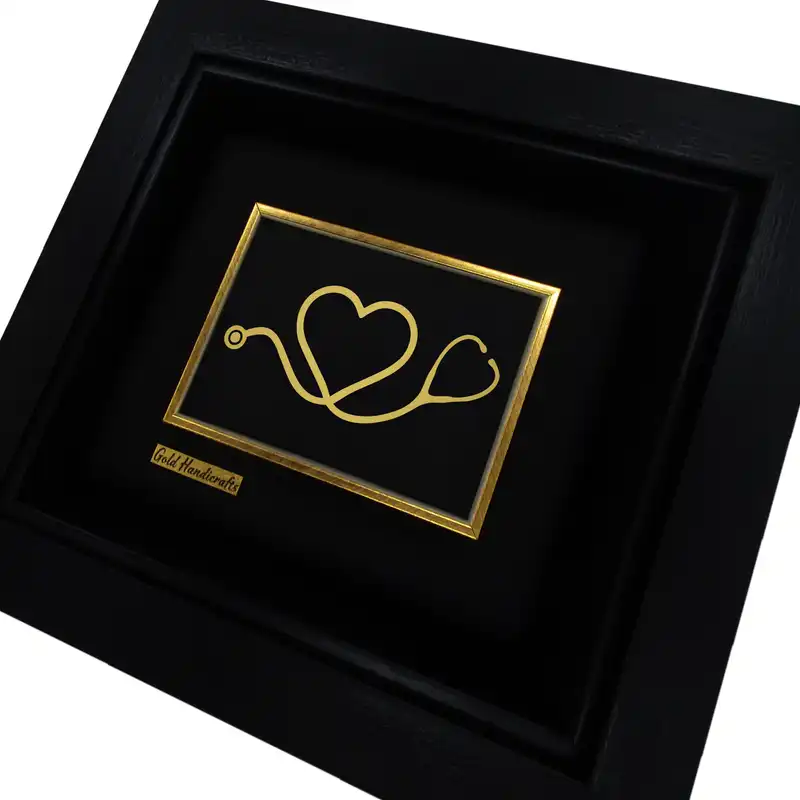 تابلو طلا کوب زرکات طرح گوشی پزشکی مدل F190