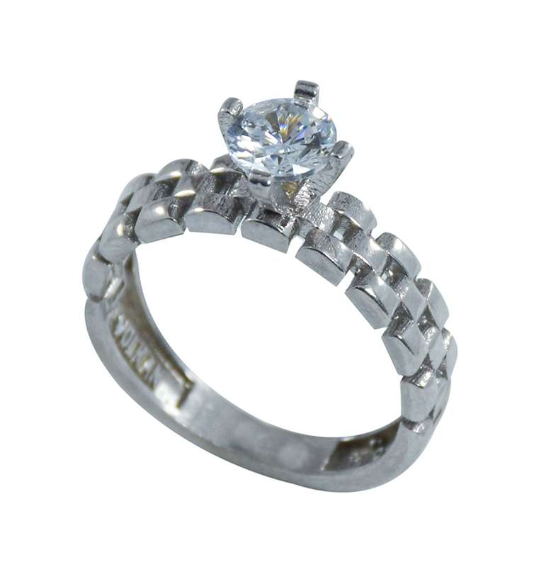 انگشتر نقره زنانه مدل برلیان اتمی