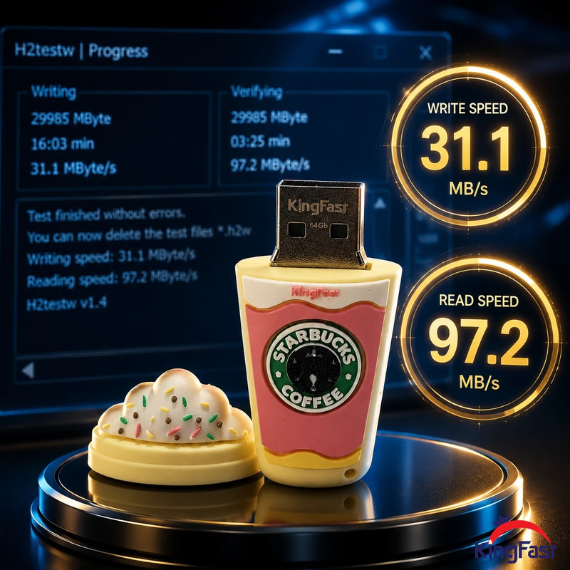 فلش مموری کینگ فست طرح فنجان قهوه مدل Starbucks Coffee Cup CF-11 ظرفیت 32 گیگابایت با رابط USB 3.0