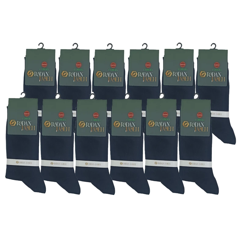 جوراب ساق بلند مردانه رادان مدل 1000-01 بسته 12 عددی