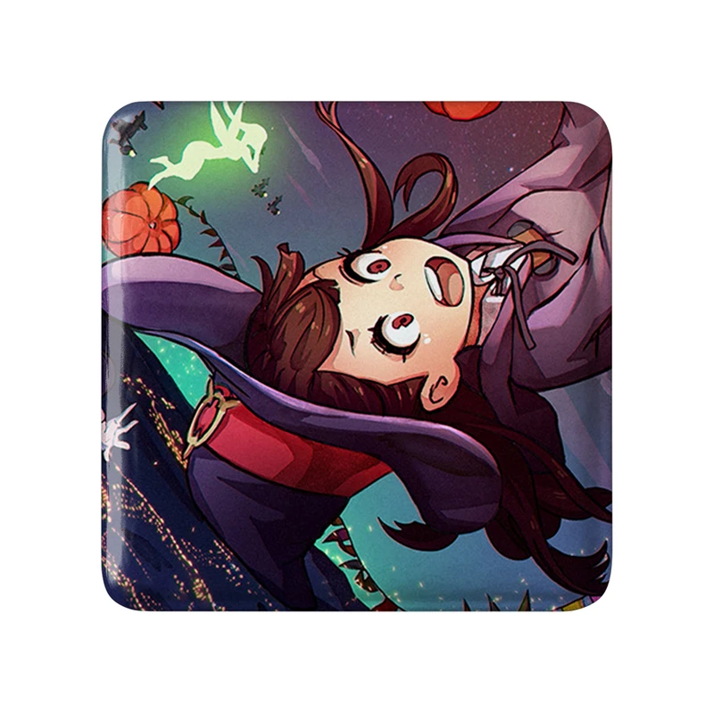 مگنت خندالو طرح جانسون و اکو انیمه جادوگران کوچک Little Witch Academia  مدل مربعی کد 22898