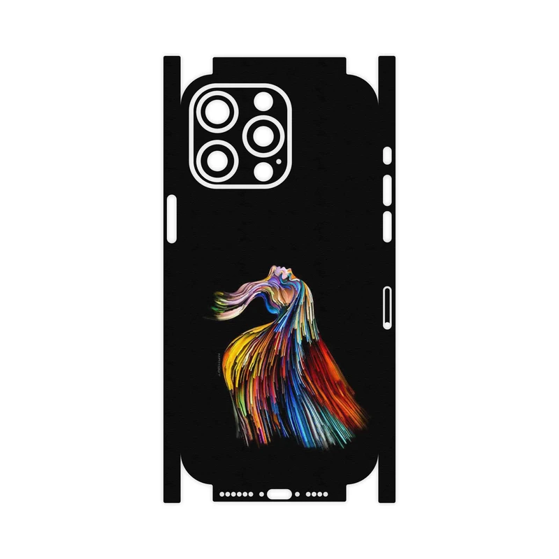 برچسب پوششی ماهوت مدل Rainbow Hair Digital Art-FullSkin مناسب برای گوشی موبایل اپل iPhone 15 Pro Max