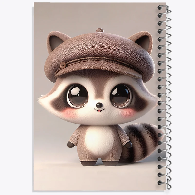 دفتر مشق 50 برگ خندالو طرح راکون بامزه کد F5489