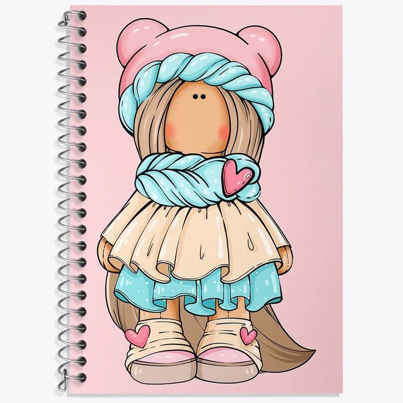 دفتر زبان 50 برگ خندالو مدل دو خط طرح دخترانه کودکانه کد N1813