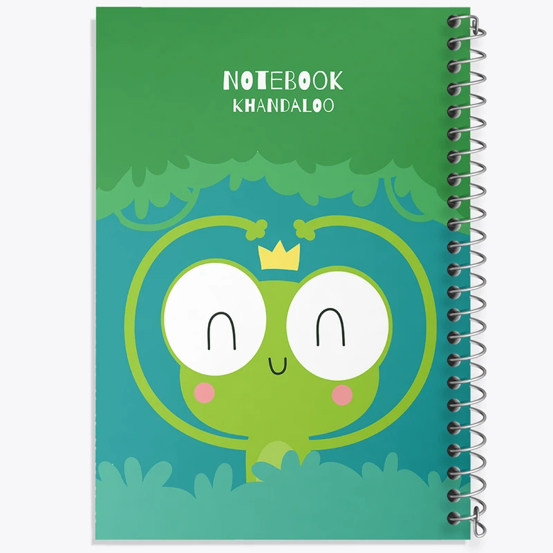دفتر ژورنال نویسی 50 برگ خندالو مدل نقطه ای طرح قورباغه بامزه کد N1014