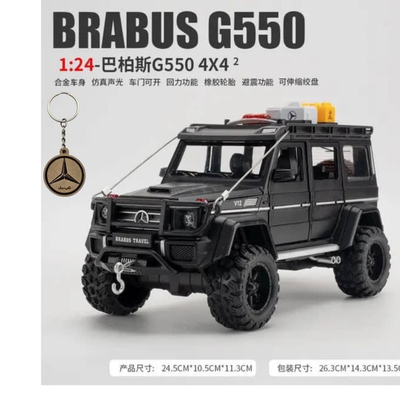 ماکت ماشین ناب سل مدل بنز جی کلاس باراباس فلزی همراه با لوازم آفرود و جاسوییچی MERCEDES BENZ BRABOS G550