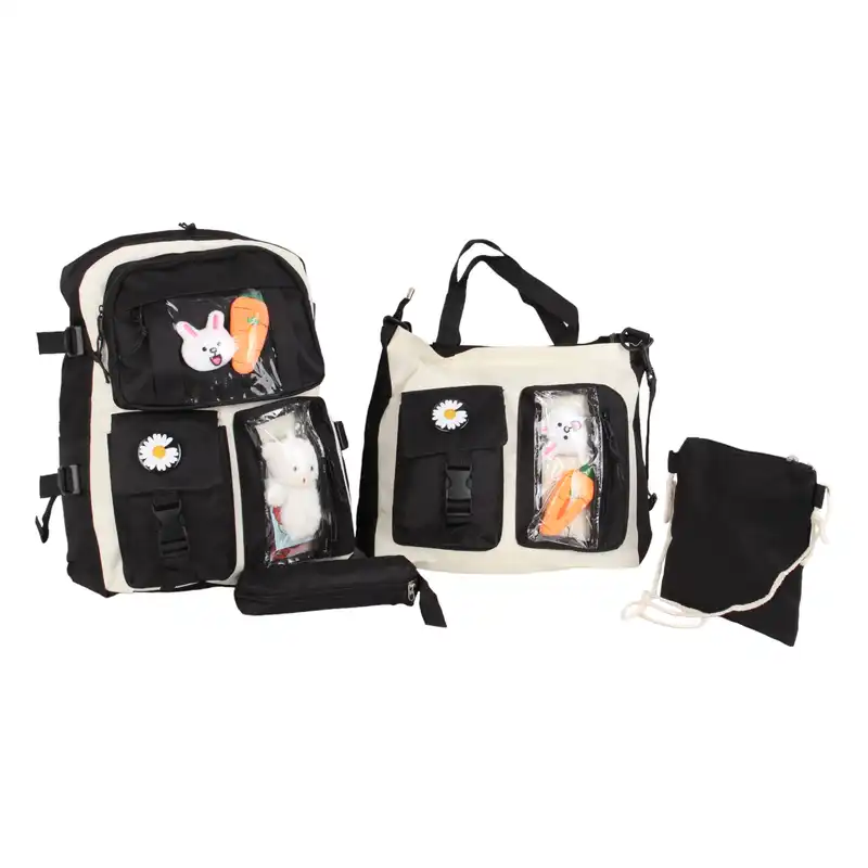 کوله پشتی کد 186 به همراه جامدادی و کیف دستی و کیف دوشی