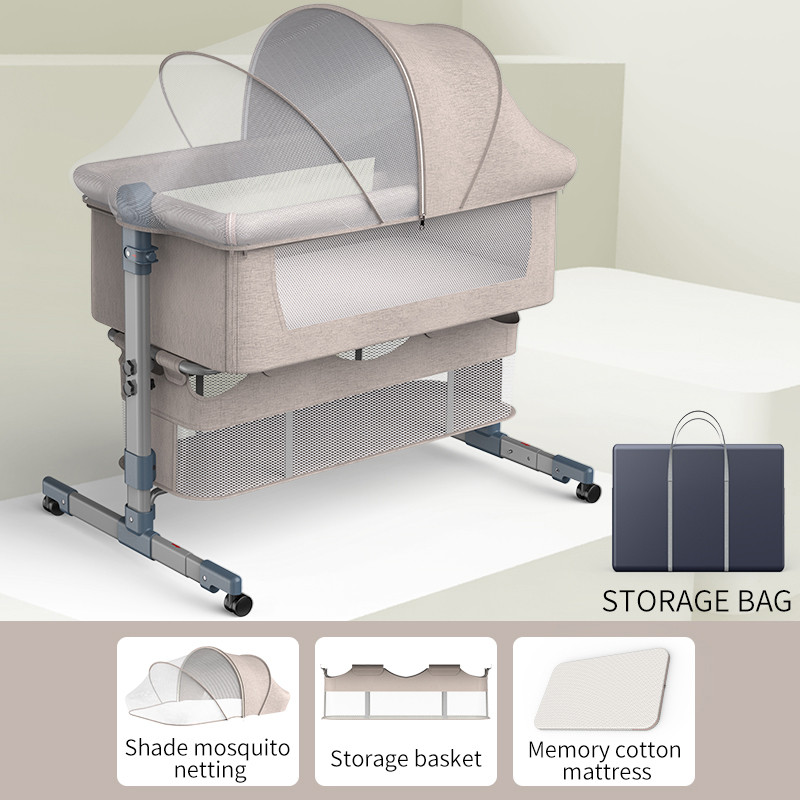 تخت کنار مادر و گهواره هانا مدل Aqua