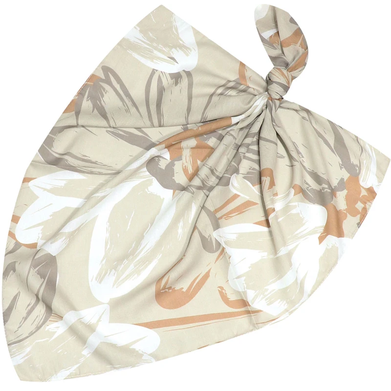 دستمال سر و گردن زنانه مدل نخی طرح برگ وگل بهاری کد 9990