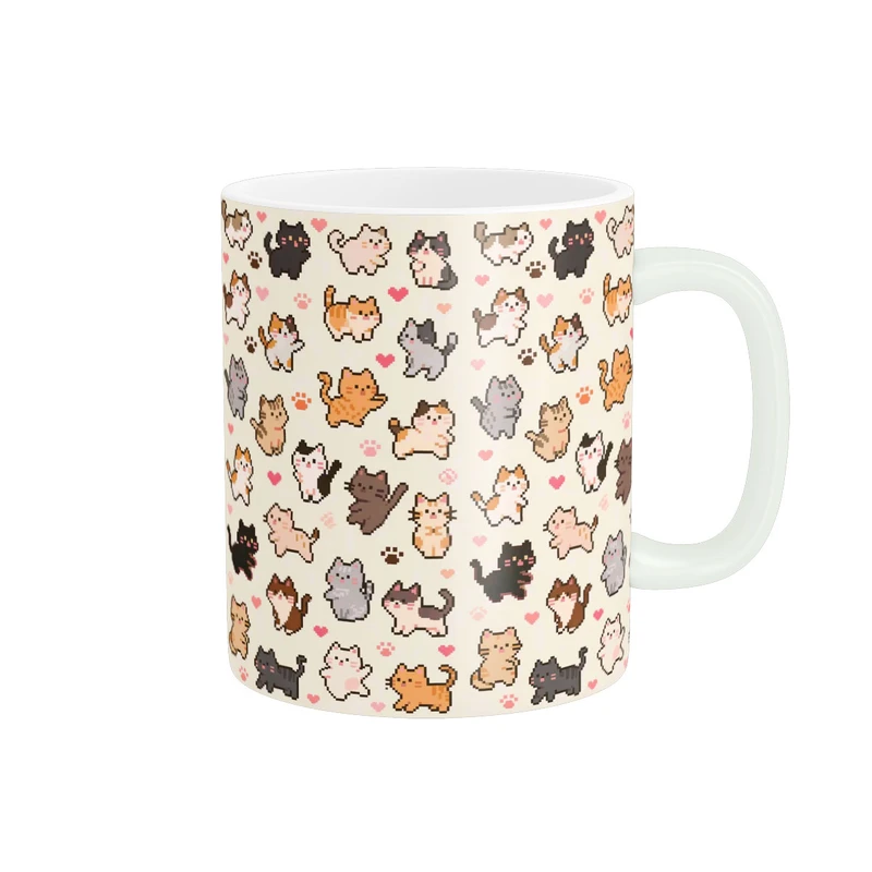 ماگ پاد آفرین طرح گربه های کیوت پیکسلی کد 15