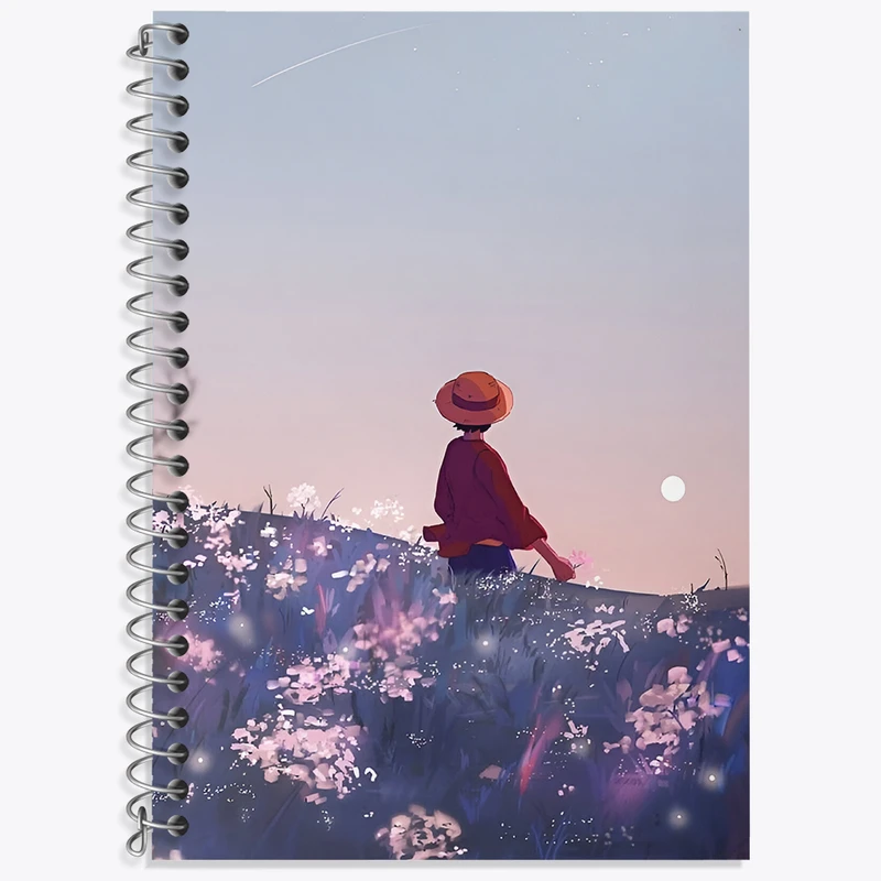 دفتر زبان 50 برگ خندالو مدل دو خط طرح انیمه لوفی وان پیس کد N3656