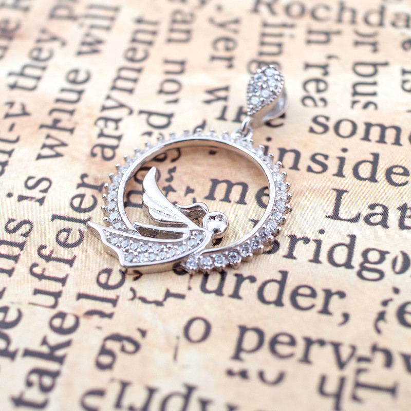 آویز گردنبند نقره زنانه مدل آنجل AMT_M091