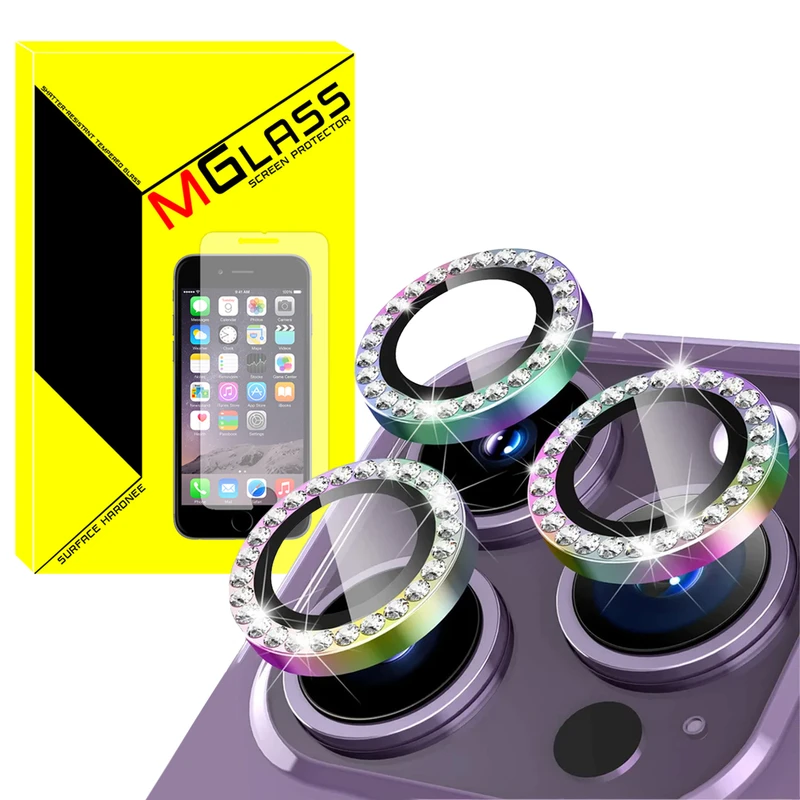 محافظ لنز دوربین ام‌گلس مدل Diamond Ring مناسب برای گوشی موبایل اپل Iphone 12 Pro Max