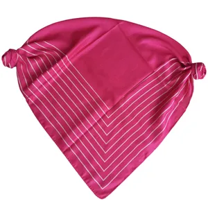 روسری زنانه مدل مینی نخی ساده حاشیه خط دار راه راه کد 73