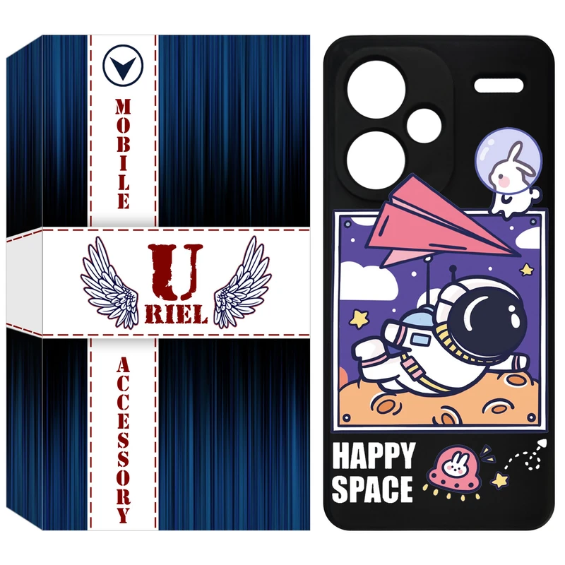 کاور یوریل قاب مدل KSH کد 22 طرح فضانورد مناسب برای گوشی موبایل شیائومی Redmi Note 13 Pro Plus