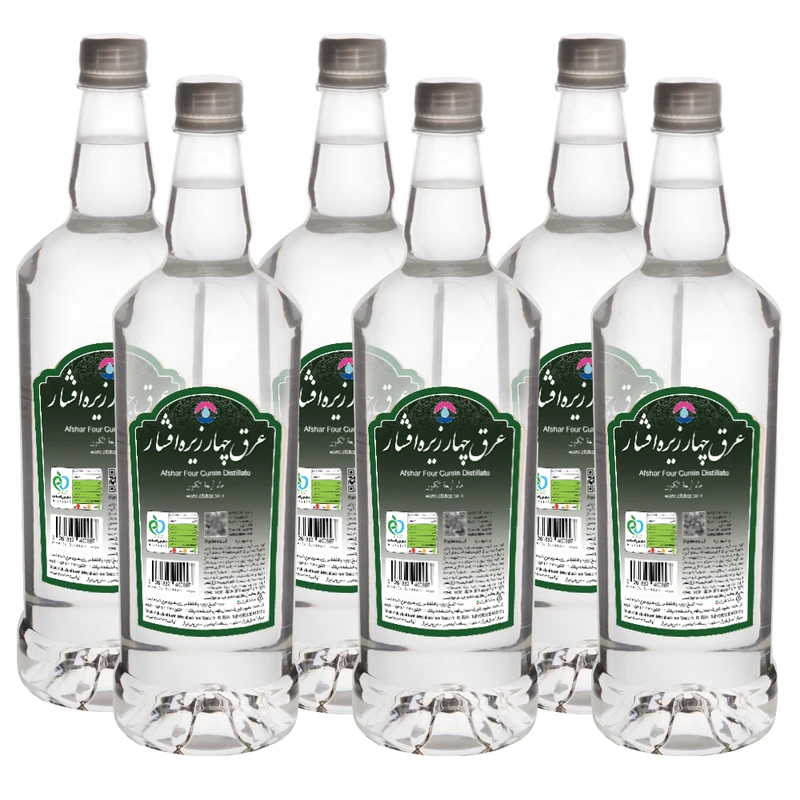 عرق چهار زیره افشار - 1 لیتر بسته 6 عددی
