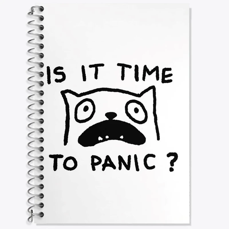 دفتر زبان 50 برگ خندالو مدل دو خط طرح گربه ترسو کد 29292