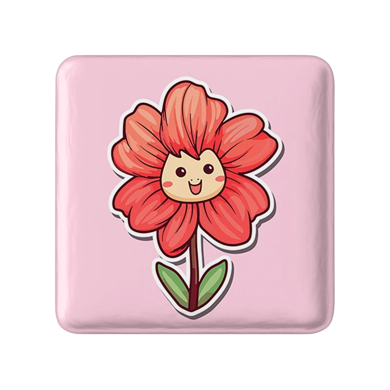 مگنت خندالو طرح گل و گیاه مدل مربعی کد 36621