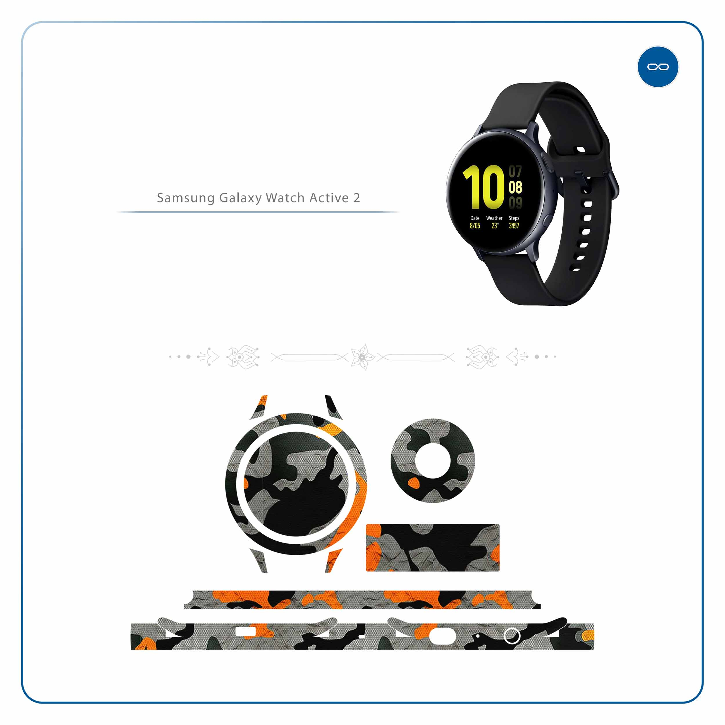 برچسب ماهوت طرح Autumn-Army مناسب برای ساعت هوشمند سامسونگ Galaxy Watch Active 2 44mm