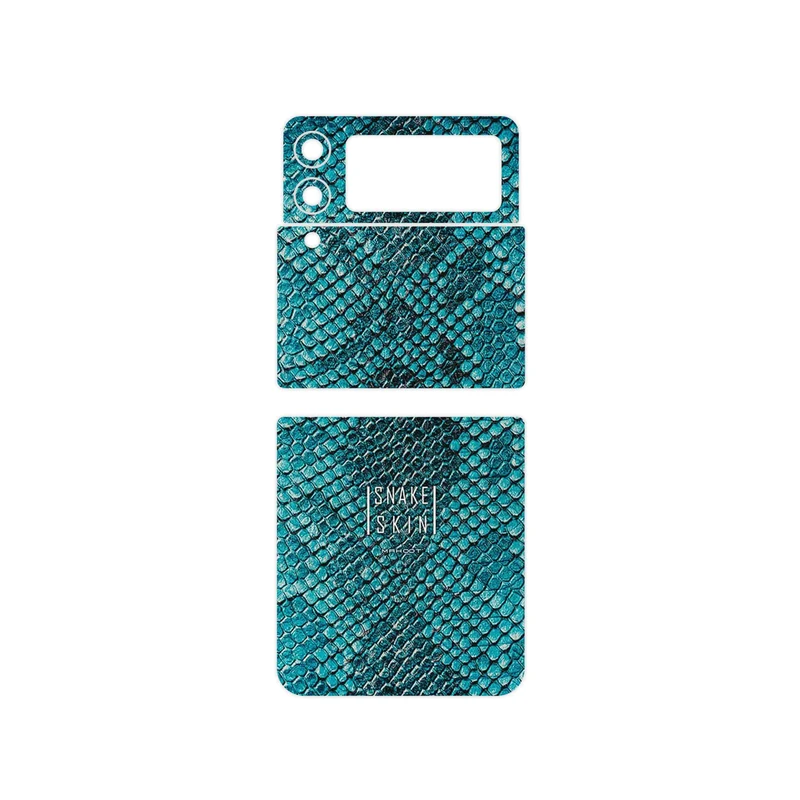 برچسب پوششی ماهوت مدل Blue Snake Skin مناسب برای گوشی موبایل سامسونگ Galaxy Z Flip3 5G