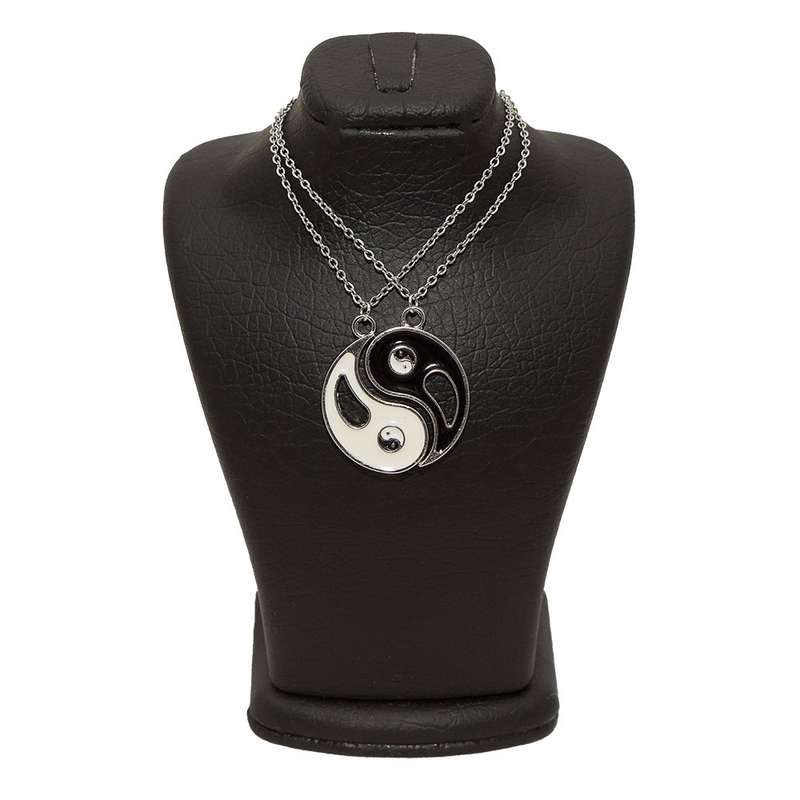 گردنبند دخترانه دلنار گالری مدل کاپلی مکمل یینگ و یانگ مجموعه 2 عددی