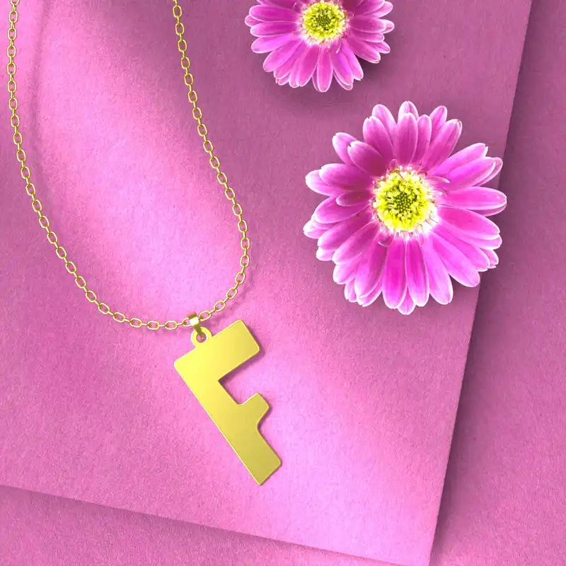 گردنبند طلا 18 عیار زنانه مدوپد مدل حرف F کد H3-1-1073