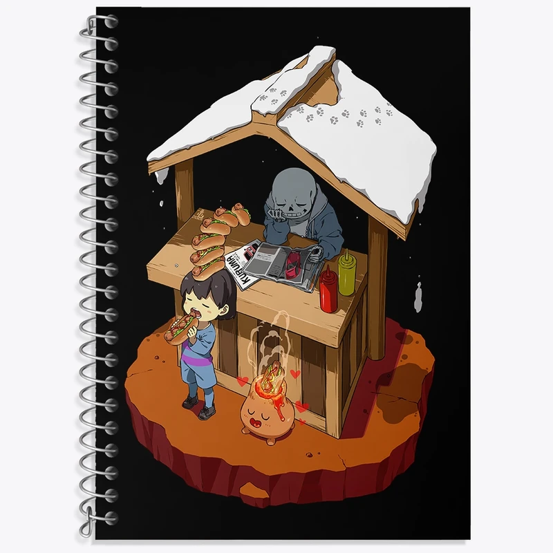 دفتر زبان 50 برگ خندالو مدل دو خط طرح بازی آندرتیل (Undertale) کد 31734