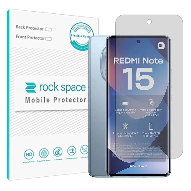 محافظ صفحه نمایش شفاف راک اسپیس مدل هیدروژلی مناسب برای گوشی موبایل شیائومی Redmi Note 15 4G