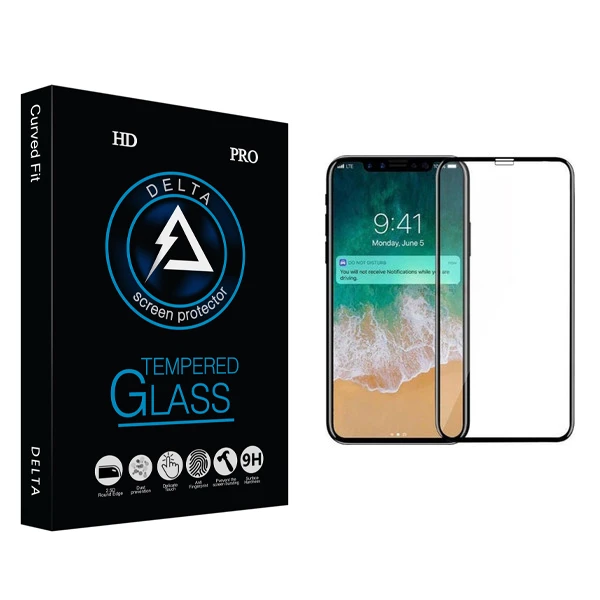محافظ صفحه نمایش شیشه ای دلتا مدل Fit مناسب برای گوشی آیفون X / 10