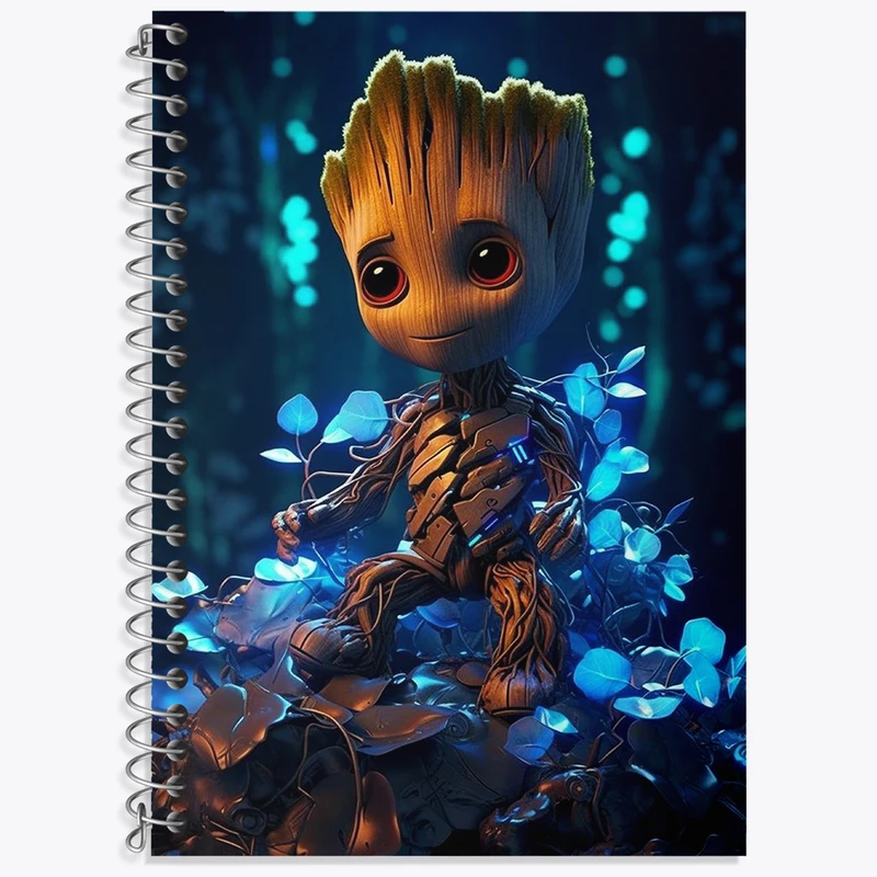 دفتر زبان 50 برگ خندالو مدل سه خط طرح گروت (Groot) کد N1852