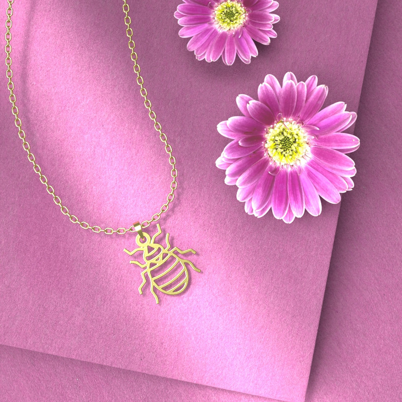 گردنبند طلا 18 عیار زنانه مدوپد مدل حشره کد B3-1-1259