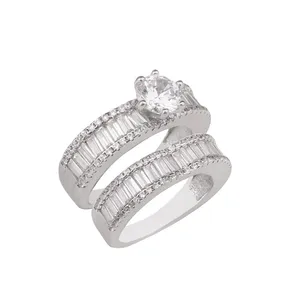 انگشتر نقره زنانه مدل 21508 مجموعه 2 عددی