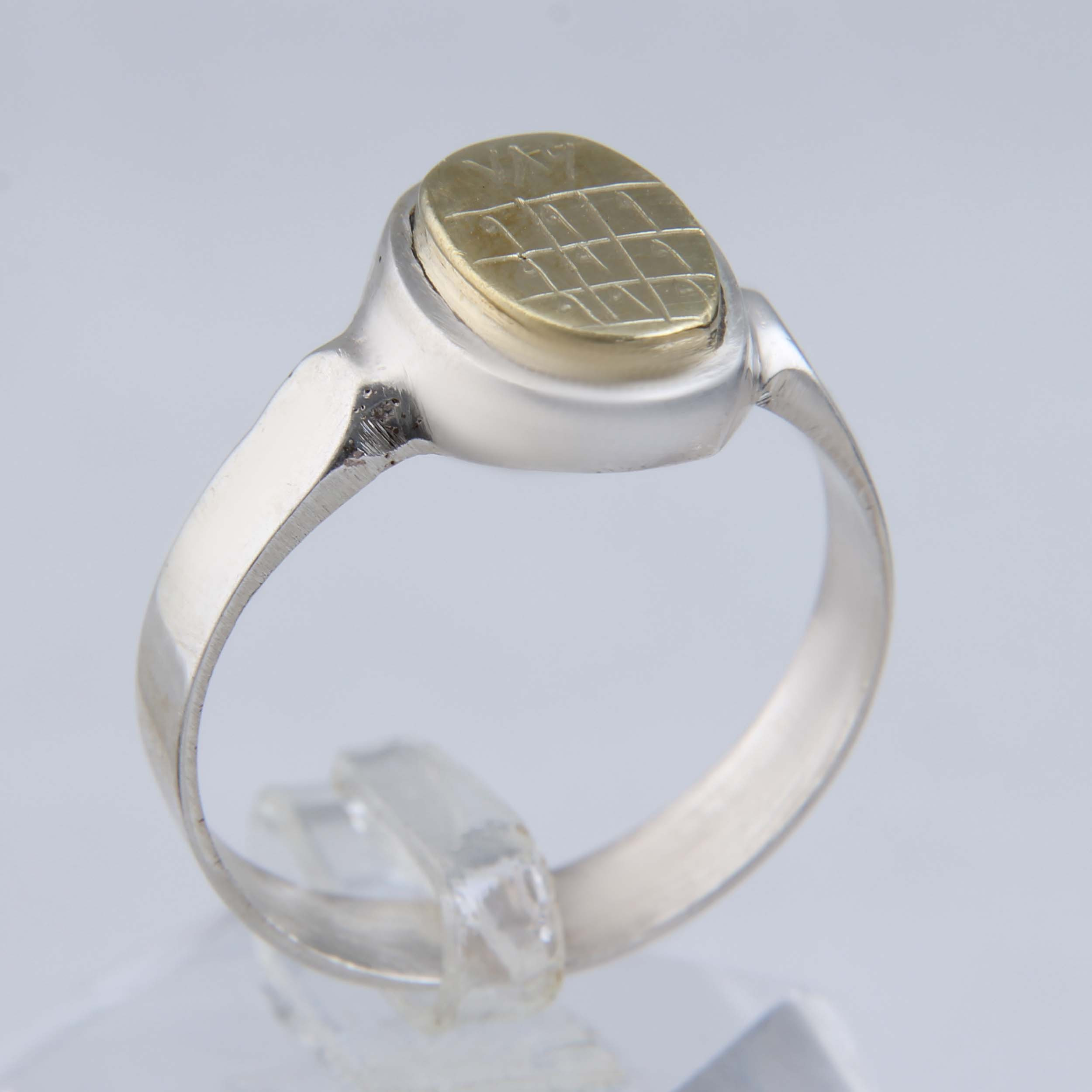 انگشتر نقره مردانه بازرگانی میلادی مدل حرز دار رکاب دست ساز کد AM_2592