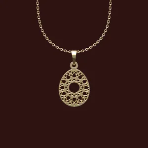 گردنبند طلا 18 عیار زنانه مدوپد مدل هندسی کد W2-1-1244