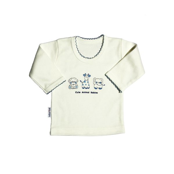 تی شرت آستین بلند نوزادی آدمک مدل فیل و زرافه کد 74410 -  - 1