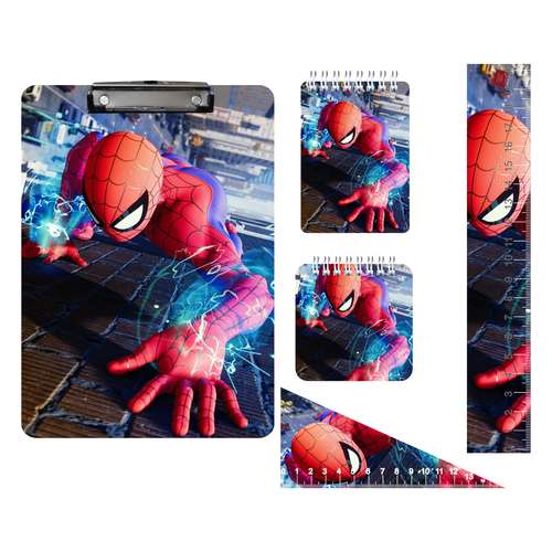 بسته لوازم تحریر مدل مرد عنکبوتی مجموعه 5 عددی