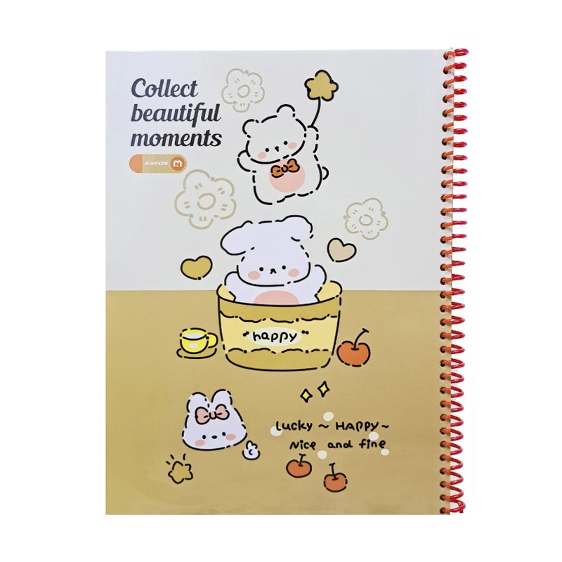 دفتر مشق 40 برگ مکث نوت مدل حاشیه دار طرح خرگوش و خرس کد 9414