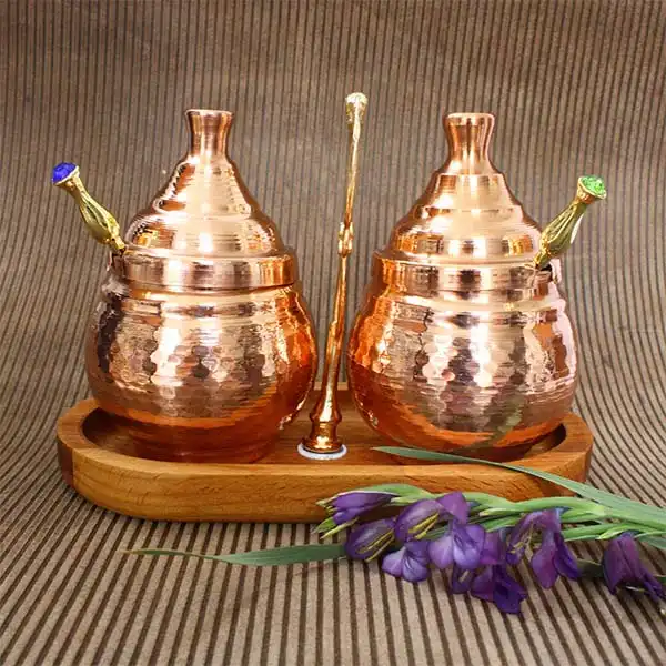 ظرف مسی مدل چکشی کد ZH233 مجموعه 5 عددی