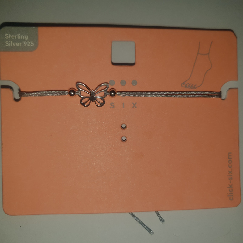 پابند نقره زنانه سیکس مدل پروانه